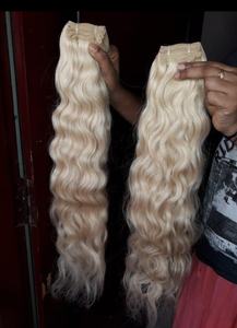 Extensions de cheveux blondes naturelles raides et ondulées naturelles blondes 613 - Product Image 2