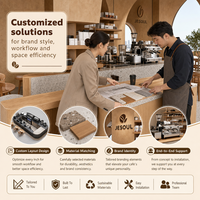 Comptoir de bar à café avec écran LED, présentoir, mobilier d'extérieur, table de café, mobilier d'hôtel, mobilier de restaurant, chariot de service alimentaire pour bar