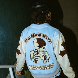 Manufacturer Custom High Quality Party Chenille Embroidery Patchwork Streetwear Winter <b>Bomber</b> Letterman <b>Varsity</b> <b>Jacket</b> for <b>Men</b> - Product Image 3