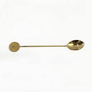 Vajilla de Metal con mango de diseño circular hecha a mano, cuchara de cena, mesa de comedor pulida de oro de latón, cucharas de postre y sopa - Product Image 1