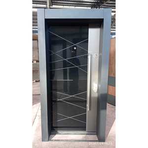 Porte de sécurité manuelle antivol ABSDOOR en acier inoxydable, aspect feuille brillante, prix direct usine, entrée villa hôtel Turquie - Product Image 3