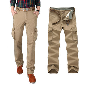 Otoño nueva moda superior OEM algodón Cargo pantalones de alta calidad ligero recto Casual pantalones Drop Shipping tamaño medio - Product Image 1
