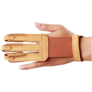 ถุงมือยิงธนูวัสดุหนังพรีเมี่ยมพร้อมการควบคุมนิ้วและอุปกรณ์ปรับแต่งได้ - Product Image 4