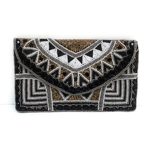 Bolso de mano con cuentas y semillas bordadas doradas plateadas, bolso de mano colgante con estilo de vestido para mujer, recuerdo para fiesta de boda para mujer - Product Image 4