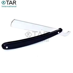 Maquinilla de afeitar turca con mango de plástico, cuchilla de barbero de borde recto, venta al por mayor, maquinillas de afeitar plegables para el cabello, maquinillas de afeitar para hombres, acero inoxidable profesional - Product Image 2