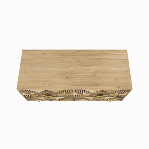 Stylish 4-Door solid wood <b>cabinet</b> modern bold design natural mango for living room - Product Image 3