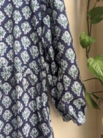Nouvelle Arrivée - Tunique Maxi Ethnique Kurti Florale à Taille Naturelle 100% Coton Lavable Coupe A-Line pour Femme - Idéale pour Soirées et Tenues Décontractées