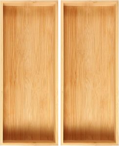 Solid Wood Single Storage Trays Lids Kitchen Bathroom Tableware Carved Design Rectangle Shape Customizable Size Color American - Product Image 1