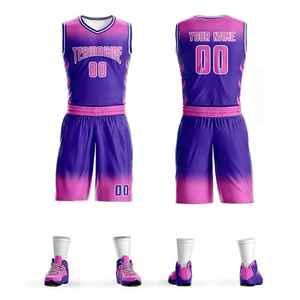 Uniformes de basketball pour hommes sans manches, 100 % polyester, dernière conception personnalisée, sublimation, grandes tailles, avec taille et nom de marque personnalisés - Product Image 1
