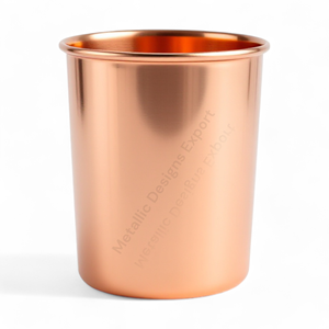 Elegante vaso de vidrio de cobre de 16oz, diseño duradero y elegante, bebida caliente/fría, taza de Metal para beber - Product Image 4
