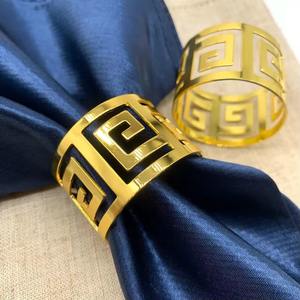 Porte-serviette en or de créateur pour décor de table élégant Événements de mariage Fêtes Hôtel Salle à manger Accessoire de serviette en métal élégant - Product Image 1