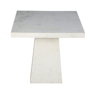 Table à manger sur piédestal carrée en marbre naturel, fabrication artisanale moderne, mobilier de luxe pour appartement et restaurant - Product Image 2