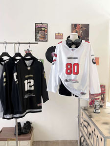 Trendy Women's <b>Shirt</b> Long Sleeve Print Loose Mesh <b>Patchwork</b> <b>Shirts</b> Casual Streetwear Jersey Tops Woman <b>Shirt</b> Tops Fashionable - Product Image 4