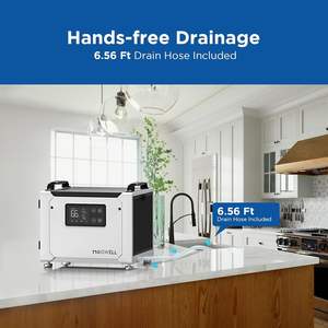 Deshumidificador Comercial Moiswell de 70 Pintas con Manguera de Drenaje |   Deshumidificador Compacto para Espacios Reducidos, para Sótanos, con Descongelación Automática - Product Image 4