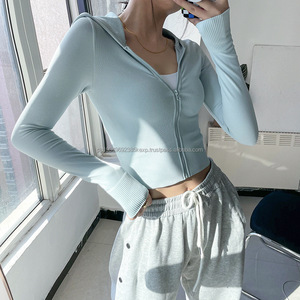 Chaqueta Deportiva de Manga Larga para Mujer, de Secado Rápido, con Cierre, Color Sólido, para Entrenamiento, Running, Fitness - Product Image 2