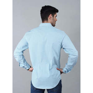 เสื้อเชิ้ตผู้ชาย Unze London รุ่น MIA ทรงปกติ ลายเส้นเล็ก ผ้าฝ้ายป๊อปลิน 100% ระบายอากาศได้ดี สไตล์ลำลองสำหรับใส่ทำงาน ไซส์ 3XL 6XL - Product Image 5