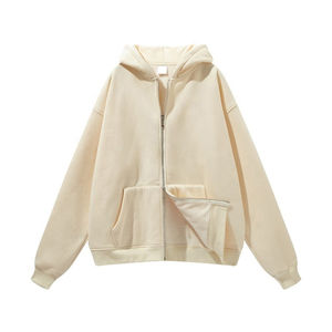 Venta al por mayor 100% algodón cremallera sudaderas con capucha transpirable logotipo personalizado impreso manga Jogger sudaderas con capucha ropa de calle suéteres - Product Image 5