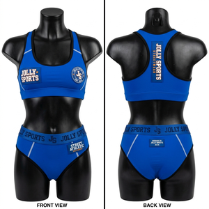 Womens <b>Bikini</b> <b>Set</b> 220 GSM Nylon Spandex Blue Contrast Panel Swimwear Sublimation Patch Print Custom Logo Women <b>Bikinis</b> <b>set</b> - Product Image 1