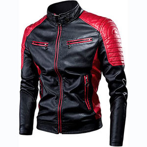 Veste en cuir Slim pour hommes, veste de moto automne et hiver veste en cuir pour hommes d'affaires Pu Coa - Product Image 1
