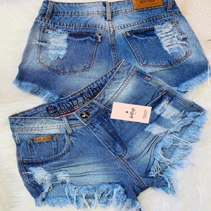 กางเกงขาสั้นลำลองผู้หญิงจากบังกลาเทศ คุณภาพสูง กางเกงขาสั้นไซส์ใหญ่สำหรับฤดูร้อน กางเกงยีนส์ขาสั้นผู้หญิงแบบยืดหยุ่น  สต็อกล็อต - Product Image 2