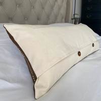 Housse de coussin de soutien extra longue, housse de coussin lombaire, coussin de banc, décoration d'intérieur bohème, coussin rectangulaire en coton tissé neutre