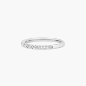 925 Silver Minimalist Band with Round Cut Moissanite Diamonds Elegant <b>Stacking</b> <b>Ring</b> for Women Engagement Gift Party Anniversary - Product Image 3