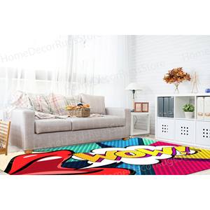 Alfombra Moderna con Estampado Vibrante, Alfombra Decorativa Colorida para Dormitorio, Diseño Abstracto, Alfombra Gobelino - Product Image 2