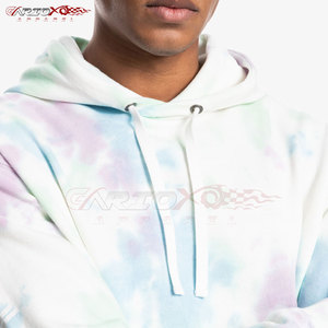 Sweat à capuche d'hiver tie dye pour hommes tissu polaire personnalisable couleur Logo élégant cordon de serrage capuche décontracté Streetwear coupe régulière poche - Product Image 6