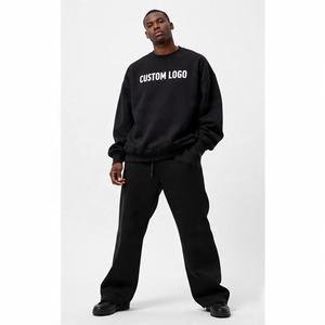 Hombre personalizado 100% algodón de gran tamaño de lana Drop Shoulder French Terry Hoodie Y2k Hip Hop Heavyweight Streetwear chándal - Product Image 1