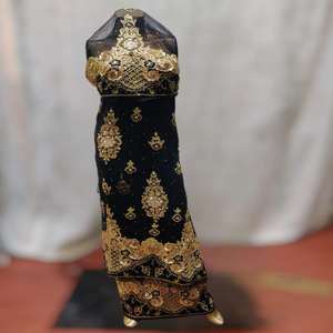 2026 Latest Collection Nigerian George Wrapper With Abstract Pattern And Intricate Exclusive Stone Work On Silk Taffeta <b>Fabric</b> - Product Image 6