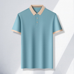 OEM custom logo embroidery printed design men's summer casual breathable short sleeve thin business lapel solid <b>Polo</b> <b>shirt</b> - Product Image 4