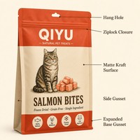 Sacs d'emballage personnalisés pour aliments pour animaux de compagnie, pochettes à fond plat pour nourriture pour chiens, nourriture pour chats, friandises pour animaux, emballage pour collations