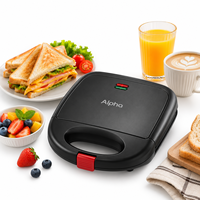 Nouvelle conception de grille-pain à sandwichs double face antiadhésif 4 tranches pour la cuisine à domicile