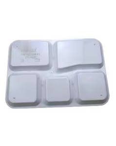 Plato de plástico de 5 compartimentos, plato biodegradable, bandejas rectangulares para carne, bandeja ecológica, bandeja de comida rápida - Product Image 4