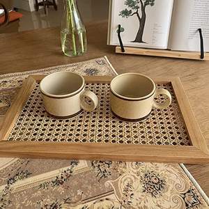 Plateau alimentaire tissé en rotin forme rectangulaire grande taille rotin ustensiles de cuisine plateau à Dessert cadeau de mariage plateau alimentaire - Product Image 6