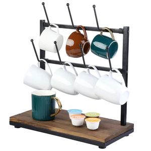 Unique wood metal mug stand cup holder coffee mug holder for home kitchenware hotel <b>tabletop</b> kitchen counter made in india 2023 - Product Image 6