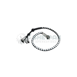 Látigo de manillar de motorista hecho con paracord duradero y flecos de cuero diseñados para un estilo de flujo de viento y actitud de motorista a la venta - Product Image 6