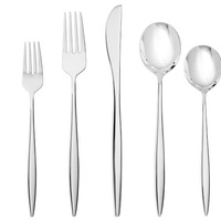 Ensemble de couverts de cuisine à domicile fini argent accessoires de couverts comprenant une cuillère couteau fourchette pour la fête mariage utilisation de la restauration