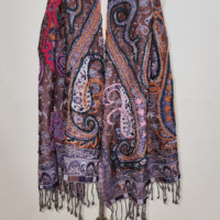 Châle en laine bouillie magnifiquement conçu, broderie florale, teintures organiques multicolores, tissage jacquard, fait main, en laine, pour adulte, hiver