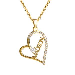 Collier personnalisé Jeulia Memory of Love en argent sterling avec accents de zircon, de diamants et de perles - Product Image 1
