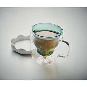 Tazza in Vetro Borosilicato VERDE Personalizzata, Articoli Promozionali per Bevande - Product Image 1