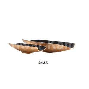 Cuenco en forma de barco anidado de dos tonos de aluminio dorado con acabado bronceado - Product Image 1