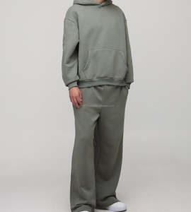 Survêtement d'hiver épais avec sweat à capuche et pantalon gaufrés, en polaire doux et respirant, pour le sport et la gym, motif imprimé - Product Image 1