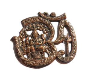 Tentures murales en métal om ganesha idole statue murale en métal pour décoration murale décoration de porte ou cadeau pour quelqu'un - Product Image 1