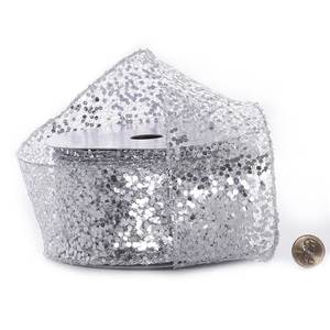 3D Dots Metallic Glitter <b>Ribbon</b> Fashionable Polyester Grosgrain for Birthday & Christmas Decorations Plastic Spool - Product Image 3