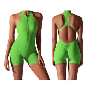 Ropa Deportiva Personalizada sin Mangas para Mujer, Transpirable, Ecológica, Conjunto de Yoga hasta la Rodilla con Estampado Sólido, Talla Grande - Product Image 2