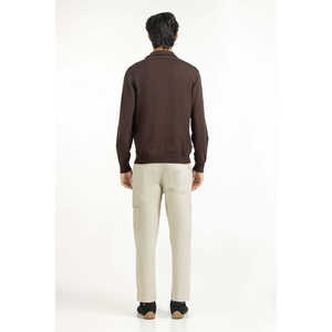 เสื้อคาร์ดิแกนแคชเมียร์พิมพ์ลายคุณภาพพรีเมียม ทรงปกติ ซิปหน้า สวมใส่สบาย เหมาะสำหรับฤดูหนาวและฤดูใบไม้ผลิ รุ่น MN-SWT-WS25-016B ODM - Product Image 3