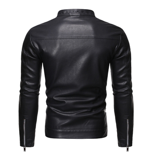 Chaqueta OEM de piel sintética con logotipo personalizado para hombre, chaquetas personalizadas para hombre, prendas de vestir de piel sintética para hombre. - Product Image 2