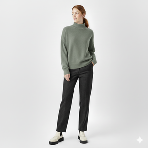 Women Casual Oversized Mockneck Sweatshirt Winter Loose Fit Pullover Streetwear Fashion <b>Top</b> Front Customizable Eco-Friendly Soft - Product Image 1