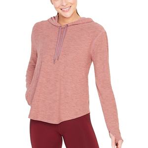 Summer Formal Knitted Polyester/Cotton Pullover Hooded Sweatshirt with Front Logo Breathable Solid Color Round Neck XG178 - Product Image 3